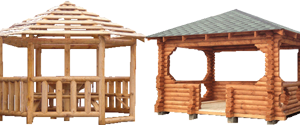 Беседка из бревна