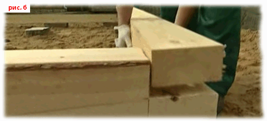 как нужно зарезать деревянный брус нижней обвязки